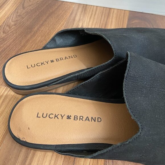 Lucky Brand Suede Leather Blythh Pointed Toe Loafer Flat Mules - Picture 10 of 10